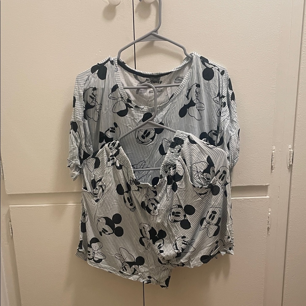 Disney Black and White Mickey Mouse Pajama Set